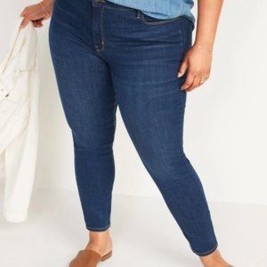 New Old Navy Women's High Rise Rockstar Super-Skinny Jeans Blue Plus Size 22